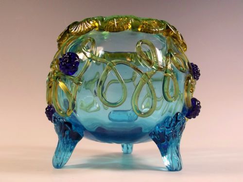 AUGUSTE JEAN GLASS BOWL WITH APPLIED BERRIES - ADDITIONAL PHOTO 2