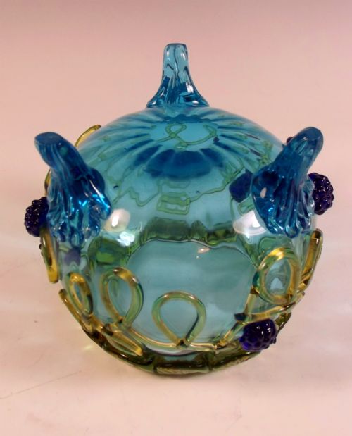 AUGUSTE JEAN GLASS BOWL WITH APPLIED BERRIES - ADDITIONAL PHOTO 3