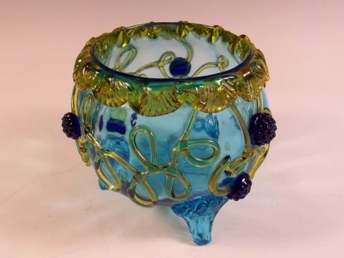 AUGUSTE JEAN GLASS BOWL WITH APPLIED BERRIES - ADDITIONAL PHOTO 4
