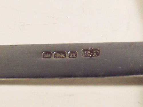 1905 HALLMARKED SILVER MOTHER OF PEARL FRUIT KNIFE AND FORK - ADDITIONAL PHOTO 3