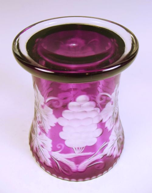 STEVENS AND WILLIAMS AMETHYST INTAGLIO CUT GLASS VASE - ADDITIONAL PHOTO 2