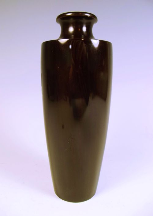 JAPANESE BRONZE COCKEREL VASE SILVER AND GOLD INLAY MEIJI PERIOD - ADDITIONAL PHOTO 5