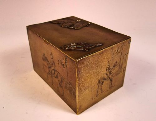 VICTORIAN BRASS HORSE RACING BOX - ADDITIONAL PHOTO 1
