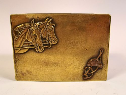 VICTORIAN BRASS HORSE RACING BOX - ADDITIONAL PHOTO 4
