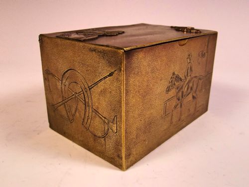 VICTORIAN BRASS HORSE RACING BOX - ADDITIONAL PHOTO 5