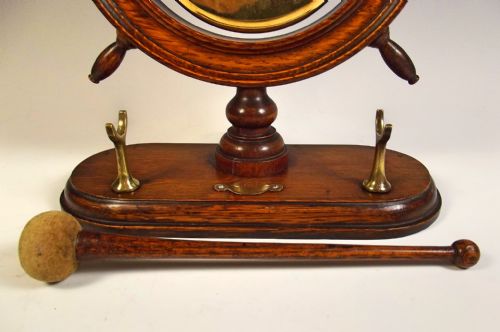 VICTORIAN OAK SHIPS WHEEL TABLE GONG - ADDITIONAL PHOTO 2