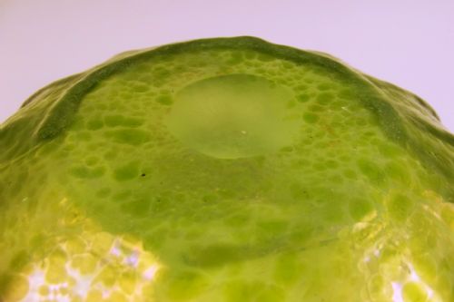 BOHEMIAN LOETZ GREEN PAPILLON RIBBED BOWL - ADDITIONAL PHOTO 4