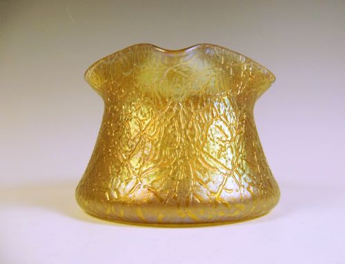 BOHEMIAN LOETZ GOLD ON GOLD FORMOSA SQUAT VASE - ADDITIONAL PHOTO 5