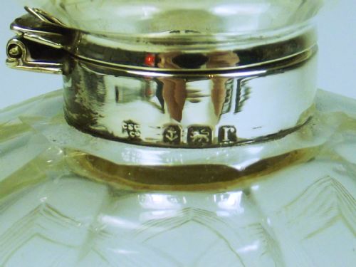1916 HALLMARKED SILVER CUT GLASS SCENT BOTTLE - ADDITIONAL PHOTO 2