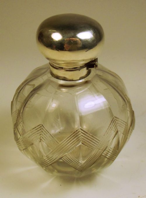 1916 HALLMARKED SILVER CUT GLASS SCENT BOTTLE - ADDITIONAL PHOTO 5
