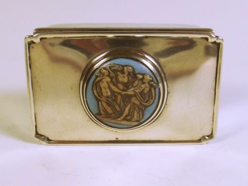 HALLMARKED SILVER BOX INSET JASPERWARE PLAQUE 1905 - ADDITIONAL PHOTO 1