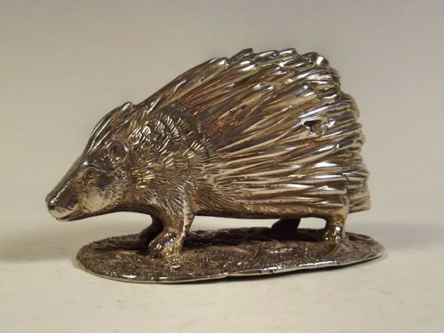 hallmarked silver porcupine toothpick holder 1904 - CATEGORY: ANTIQUE SILVER - DATED 1900