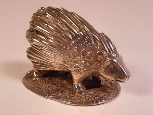 HALLMARKED SILVER PORCUPINE TOOTHPICK HOLDER 1904 - ADDITIONAL PHOTO 2