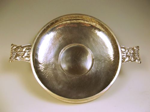 large arts and crafts silver bowl by a e jones - CATEGORY: ANTIQUE SILVER - DATED 1910