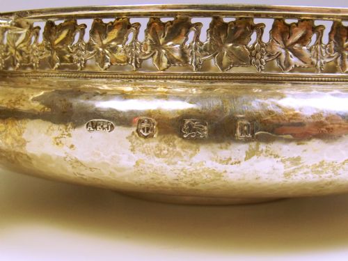 LARGE ARTS AND CRAFTS SILVER BOWL BY A E JONES - ADDITIONAL PHOTO 5