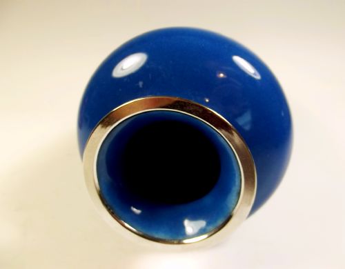 JAPANESE BLUE MUSEN CLOISONNE DAISY VASE - ADDITIONAL PHOTO 6