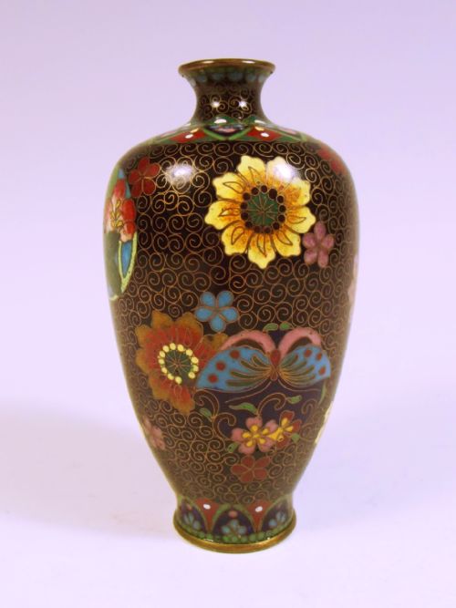 japanese meiji period cloisonne enamel vase - CATEGORY: ANTIQUE METAL - DATED 1890