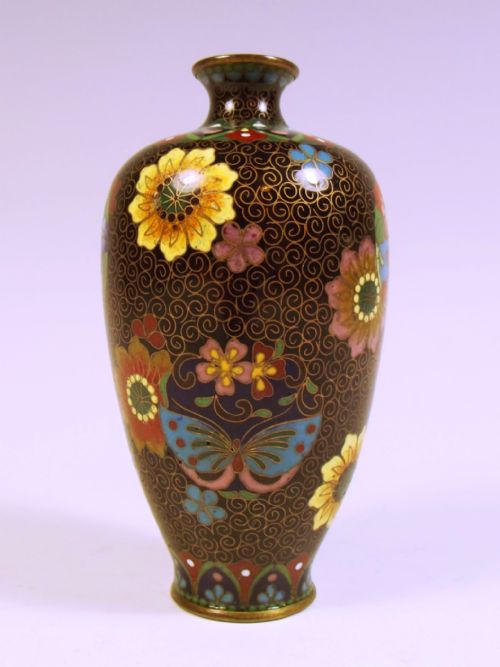 JAPANESE MEIJI PERIOD CLOISONNE ENAMEL VASE - ADDITIONAL PHOTO 2