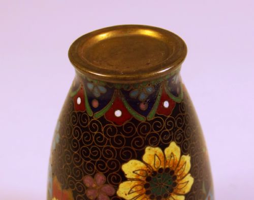 JAPANESE MEIJI PERIOD CLOISONNE ENAMEL VASE - ADDITIONAL PHOTO 4