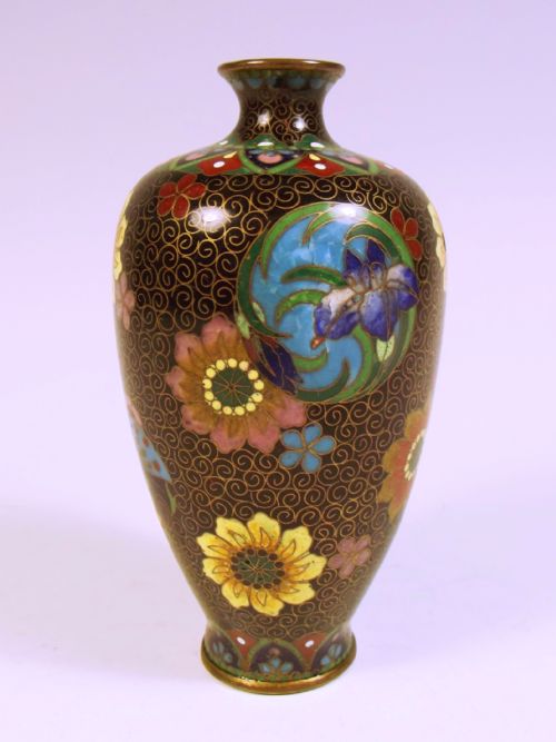 JAPANESE MEIJI PERIOD CLOISONNE ENAMEL VASE - ADDITIONAL PHOTO 5