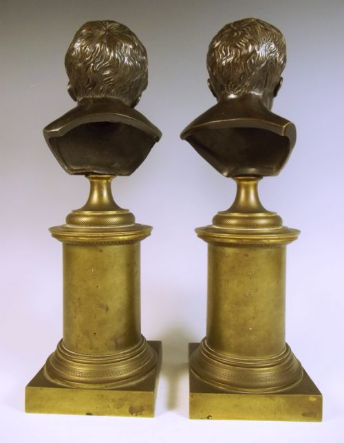 PAIR FRENCH ORMOLU BRONZE PUTTI BUSTS COMEDY AND TRAGEDY - ADDITIONAL PHOTO 6
