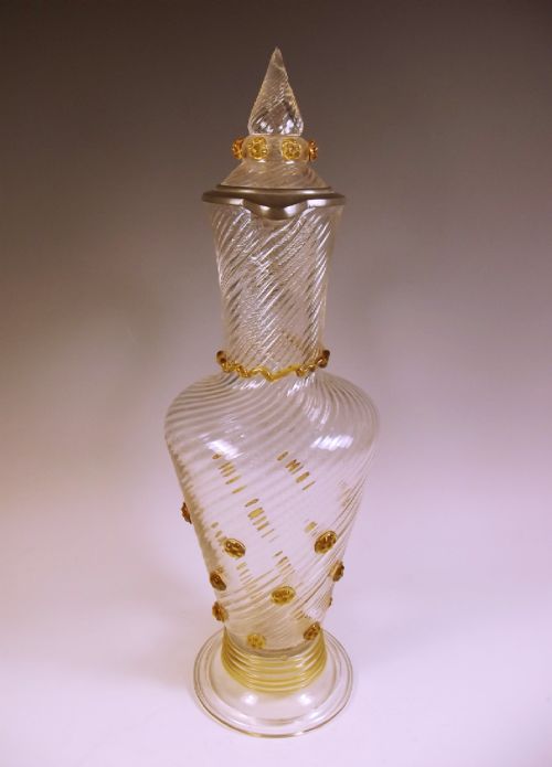 HUGE BOHEMIAN GLASS CLARET JUG - ADDITIONAL PHOTO 1
