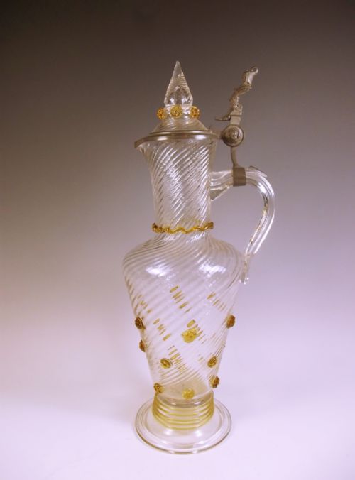 HUGE BOHEMIAN GLASS CLARET JUG - ADDITIONAL PHOTO 2