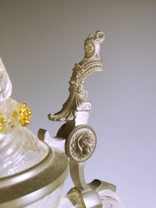 HUGE BOHEMIAN GLASS CLARET JUG - ADDITIONAL PHOTO 3