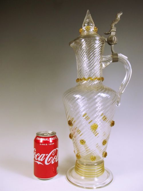 HUGE BOHEMIAN GLASS CLARET JUG - ADDITIONAL PHOTO 6