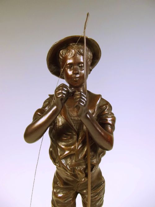 ADOLPHEJEAN LAVERGNE BRONZE FIGURE OF A FISHERMAN - ADDITIONAL PHOTO 1