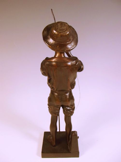 ADOLPHEJEAN LAVERGNE BRONZE FIGURE OF A FISHERMAN - ADDITIONAL PHOTO 3