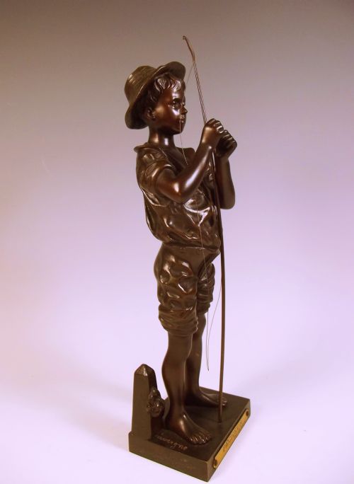 ADOLPHEJEAN LAVERGNE BRONZE FIGURE OF A FISHERMAN - ADDITIONAL PHOTO 4