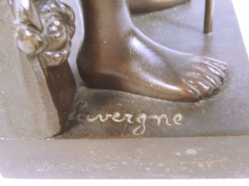 ADOLPHEJEAN LAVERGNE BRONZE FIGURE OF A FISHERMAN - ADDITIONAL PHOTO 6