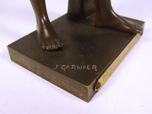 JEAN GARNIER BRONZE FIGURE OF A SHRIMP FISHERWOMAN - ADDITIONAL PHOTO 4