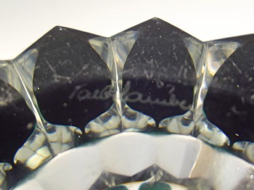 LARGE GREEN AND CLEAR VAL ST LAMBERT GLASS VASE - ADDITIONAL PHOTO 4
