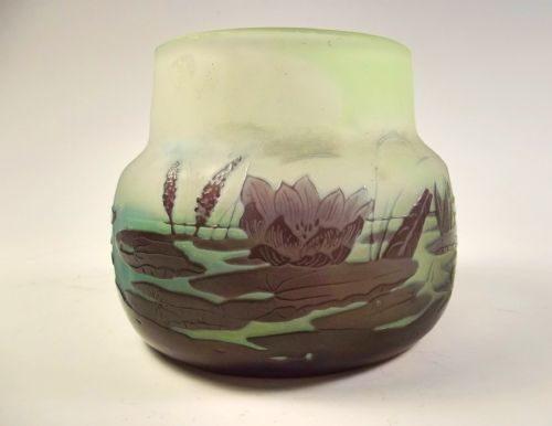 EMILE GALLE THREE COLOUR AQUATIC CAMEO GLASS VASE - ADDITIONAL PHOTO 2