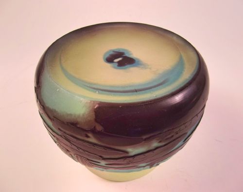 EMILE GALLE THREE COLOUR AQUATIC CAMEO GLASS VASE - ADDITIONAL PHOTO 5