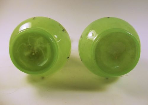PAIR OF BACCARAT GREEN OPAL GLASS SNAKE VASES - ADDITIONAL PHOTO 4