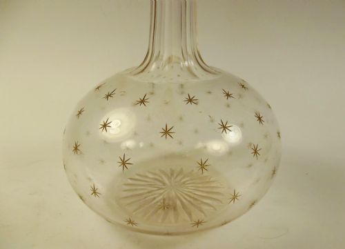19TH CENTURY GLOBE AND SHAFT STAR CUT DECANTER - ADDITIONAL PHOTO 1