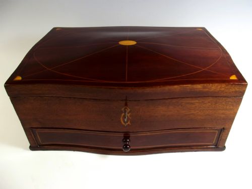 LATE VICTORIAN INLAID DOME TOPPED MAHOGANY JEWELLERY BOX - ADDITIONAL PHOTO 1