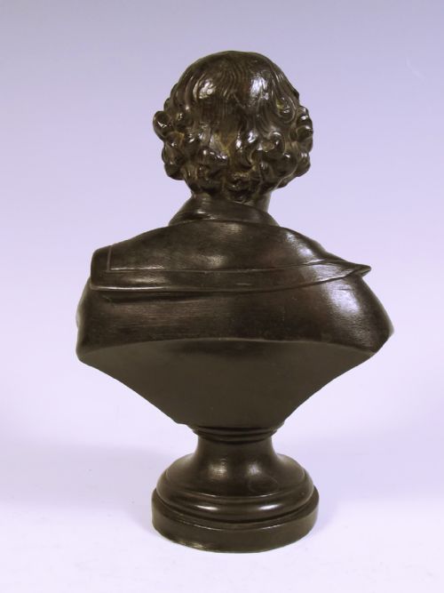 VICTORIAN SPELTER BUST OF SHAKESPEARE - ADDITIONAL PHOTO 2