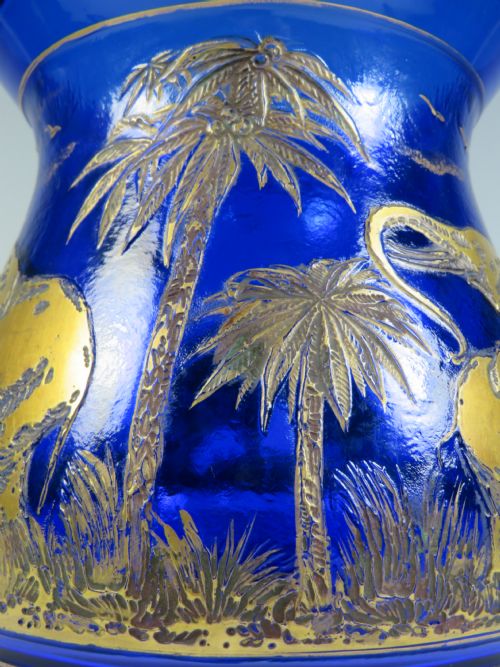 MOSER KARLSBAD GILT CAMEO ELEPHANT VASE ANIMOR SERIES - ADDITIONAL PHOTO 11