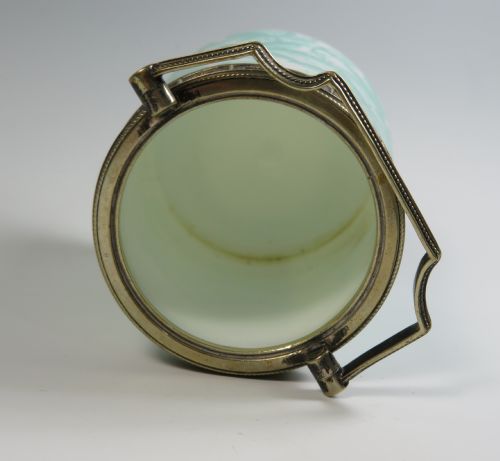 STOURBRIDGE CAMEO CUT GLASS SWEETMEAT JAR SILVER PLATE MOUNT - ADDITIONAL PHOTO 3