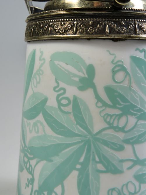 STOURBRIDGE CAMEO CUT GLASS SWEETMEAT JAR SILVER PLATE MOUNT - ADDITIONAL PHOTO 6