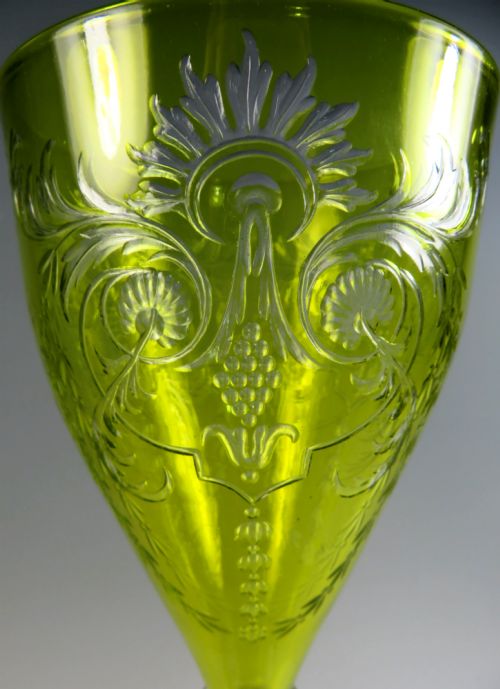 OVERSIZED STEVENS AND WILLIAMS INTAGLIO CUT WINE GLASS - ADDITIONAL PHOTO 5