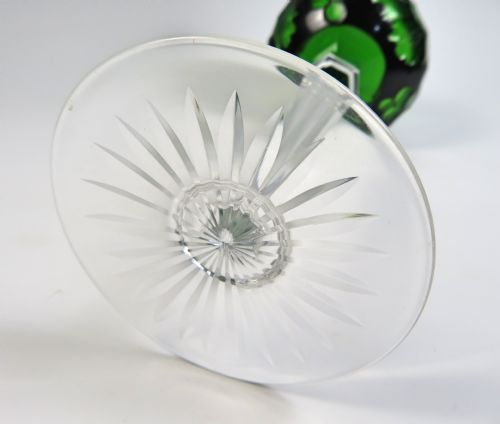 VAL ST LAMBERT 2 COLOUR HOCK WINE GLASS - ADDITIONAL PHOTO 8