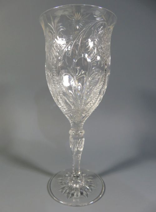 stevens and williams rock cut wine glass - CATEGORY: ANTIQUE GLASS - DATED 1890