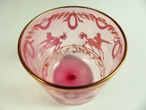 LOBMEYR CRANBERRY ENAMELED GLASS BEAKER - ADDITIONAL PHOTO 10