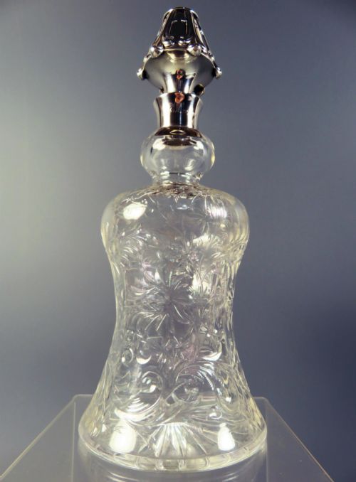 stevens and williams cut glass decanter tiffany co silver mounts - CATEGORY: ANTIQUE SILVER - DATED 1900
