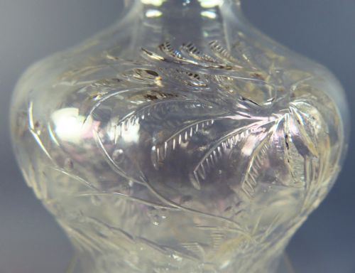 STEVENS AND WILLIAMS CUT GLASS DECANTER TIFFANY CO SILVER MOUNTS - ADDITIONAL PHOTO 5
